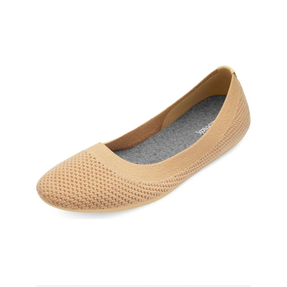 All Birds Womens Tree Breezers Tan Ballet Flats Knit Shoes Size 10